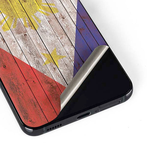 Philippines Flag Dark Wood Galaxy S22 Skin